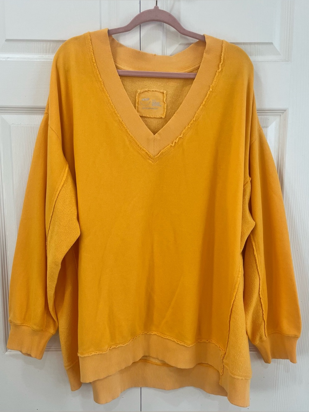 Aerie Oversized Vacay Every Day V-Neck Sweatshirt, “soak it up” size XL